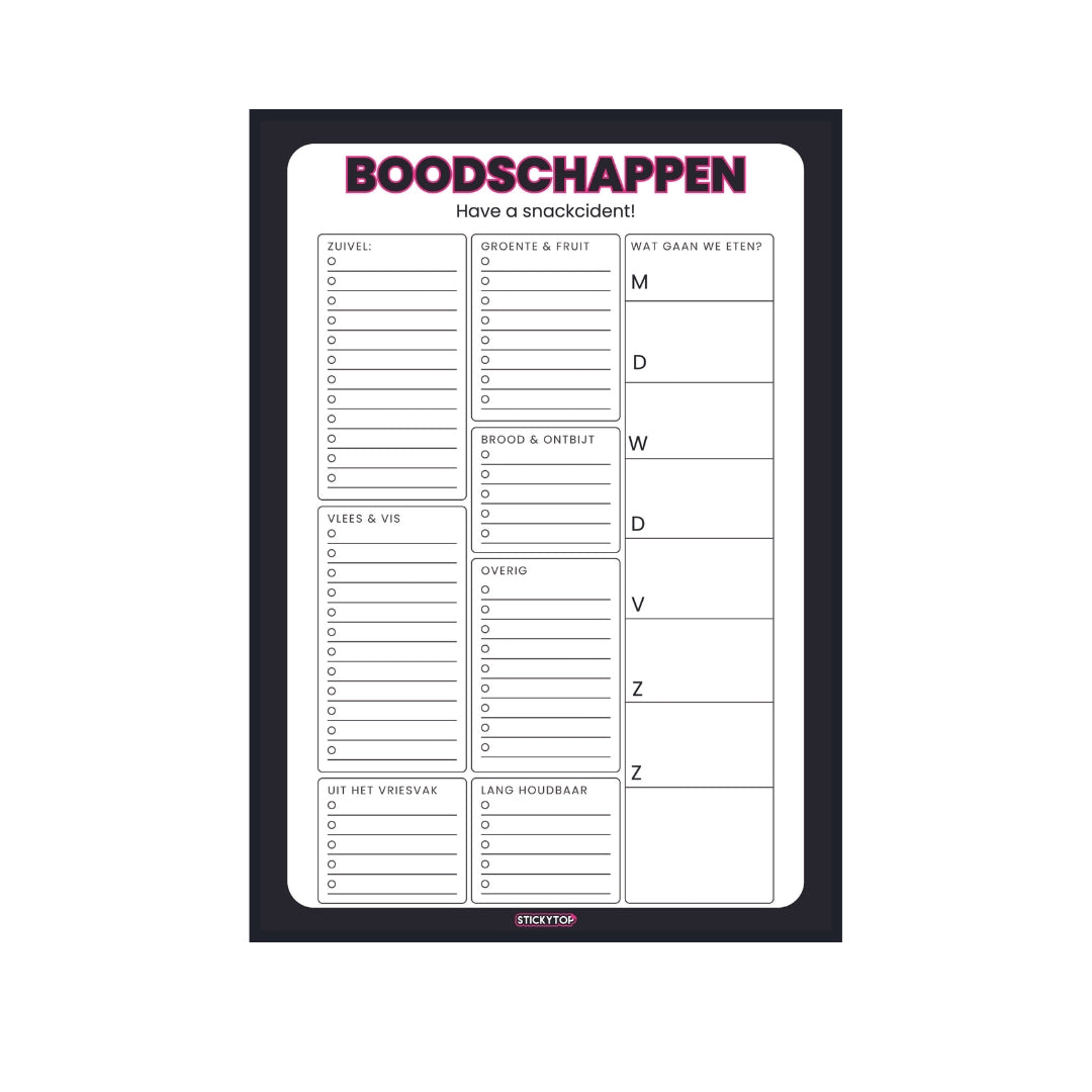 3x StickyCards Boodschappen + Whiteboard Marker