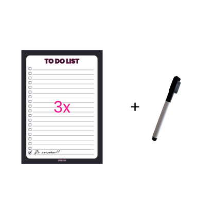 3x StickyCards To Do List + Whiteboard Marker