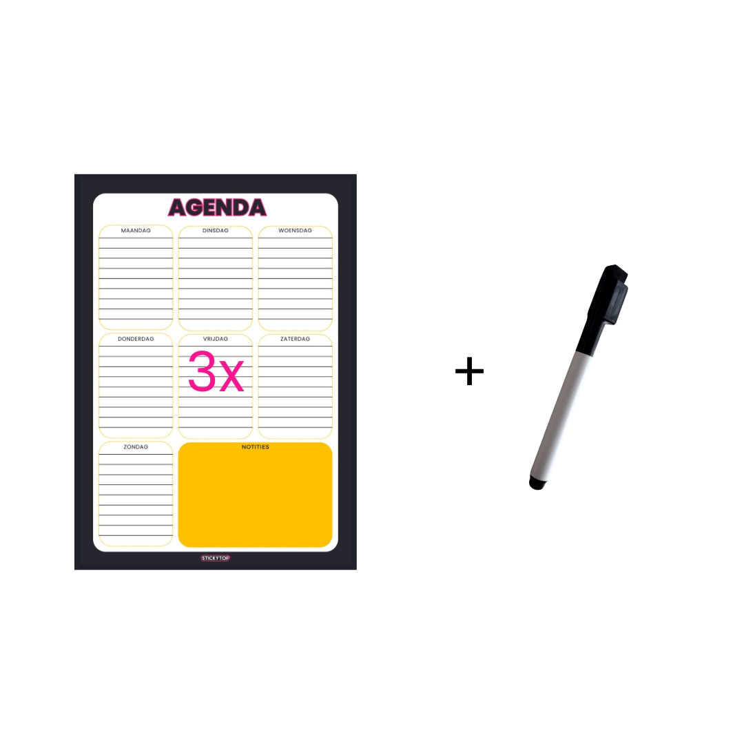 3x StickyCards Agenda + Whiteboard Marker