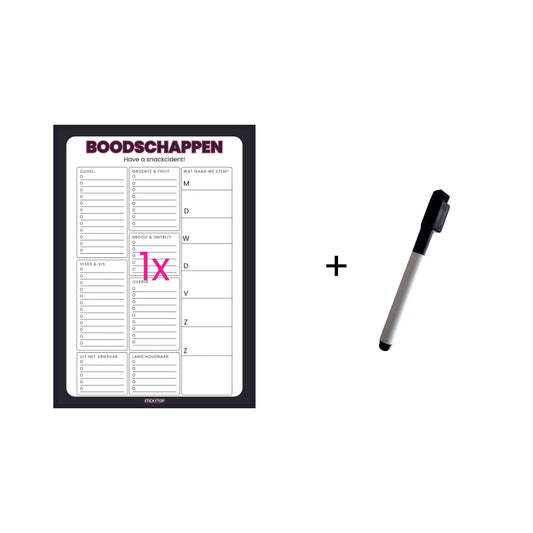 1x StickyCard Boodschappen + Whiteboard Marker