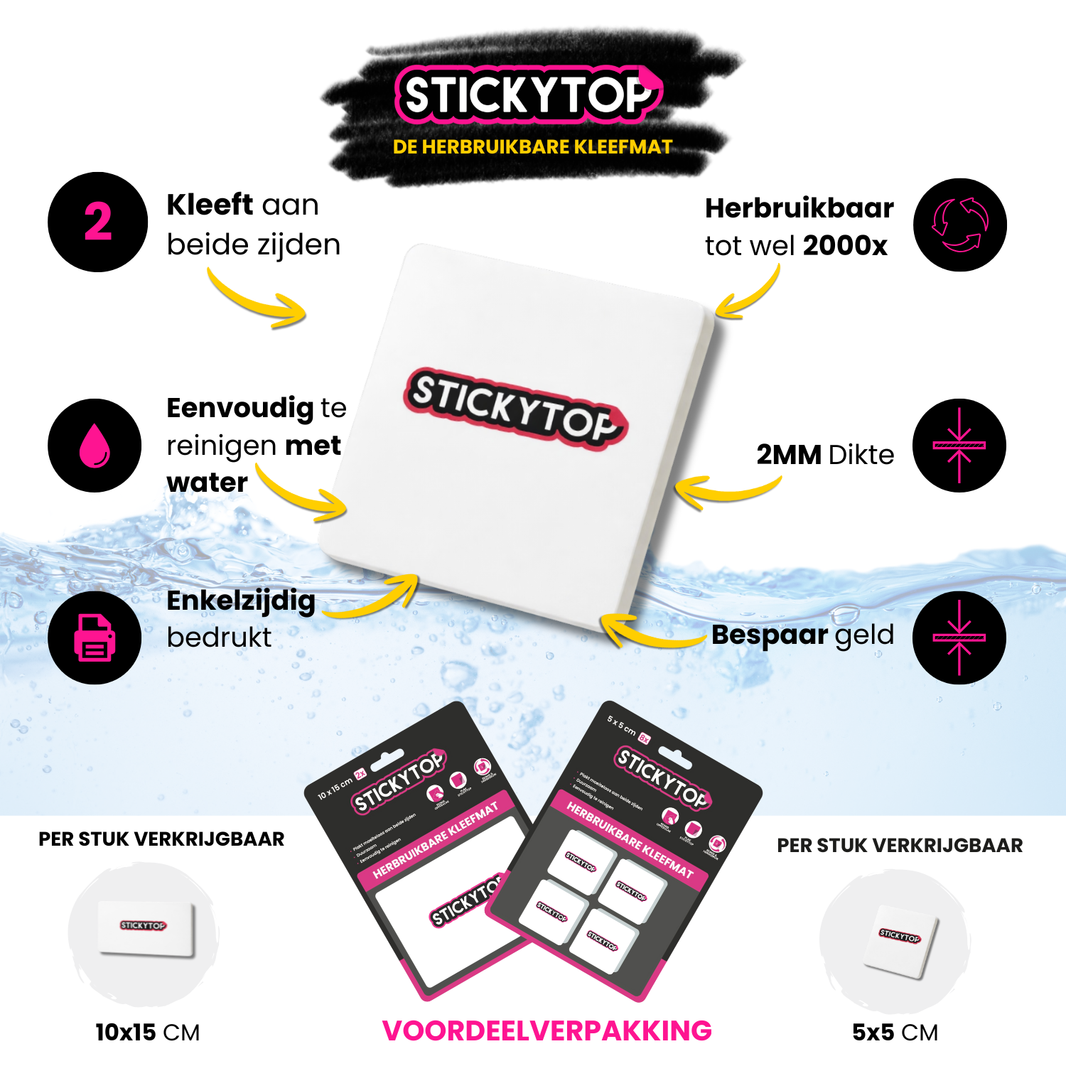 Stickytop herbruikbare kleefmat